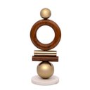 Ver imagem 1 de Escultura Decorativa Abstrata em Madeira e Metal 33,5cm 22212 Mart