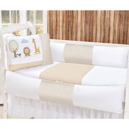 Kit De Berço Safari Caqui 9 Peças 100% Algodão Padrão Americano - 1