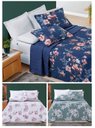 Ver imagem 4 de Colcha Casal Super King Cama Box Nyla Kit Cobre Leito Dupla Face 200 Fios Estampado:AZUL