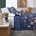 Ver imagem 3 de Colcha Casal Super King Cama Box Nyla Kit Cobre Leito Dupla Face 200 Fios Estampado:AZUL