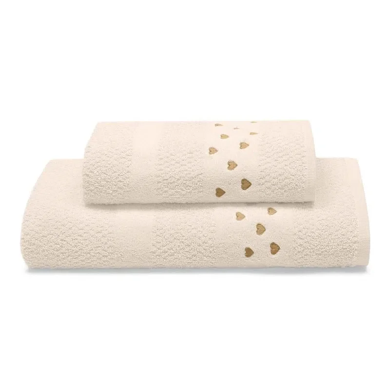 Jogo de Banho Bordado Montana Amour Pérola 2 peças - 1