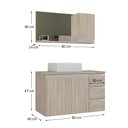 Ver imagem 6 de Conjunto de Gabinete Banheiro Prisma 80cm com Tampo de Vidro, Cuba e Espelheira - Madeirado