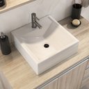 Ver imagem 2 de Conjunto de Gabinete Banheiro Prisma 80cm com Tampo de Vidro, Cuba e Espelheira - Madeirado