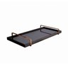 Bandeja Decorativa Espelhada Alça Cobre Larflex Preta - 2