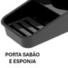 Porta Detergente com Suporte para Sabão e Esponja Preto Pop Crippa Organizador para Pia - 3