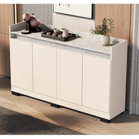 Buffet Real 04 Pts Off White/marmore Branco