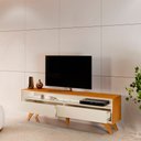 Ver imagem 4 de Rack Viena 2 Gavetas C/led 180 Mavaular Naturalle/off White