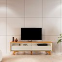 Ver imagem 3 de Rack Viena 2 Gavetas C/led 180 Mavaular Naturalle/off White