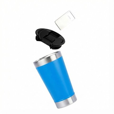 Copo Térmico Tr-051 502ml Inox com Tampa e Abridor de Garrafas:Azul Claro