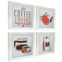 Ver imagem 5 de Quadro Decorativo Cozinha Café Padaria Copa 20x20cm Kit 4 un Arte na Arte Moldura Mel