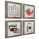 Ver imagem 7 de Quadro Decorativo Cozinha Café Padaria Copa 20x20cm Kit 4 un Arte na Arte Moldura Mel
