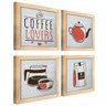 Quadro Decorativo Cozinha Café Padaria Copa 20x20cm Kit 4 un Arte na Arte Moldura Mel - 9