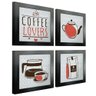 Quadro Decorativo Cozinha Café Padaria Copa 20x20cm Kit 4 un Arte na Arte Moldura Mel - 11