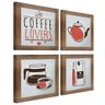 Quadro Decorativo Cozinha Café Padaria Copa 20x20cm Kit 4 un Arte na Arte Moldura Mel - 12