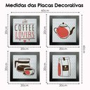 Ver imagem 2 de Quadro Decorativo Cozinha Café Padaria Copa 20x20cm Kit 4 un Arte na Arte Moldura Mel