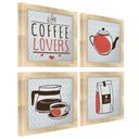 Ver imagem 6 de Quadro Decorativo Cozinha Café Padaria Copa 20x20cm Kit 4 un Arte na Arte Moldura Mel