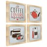 Quadro Decorativo Cozinha Café Padaria Copa 20x20cm Kit 4 un Arte na Arte Moldura Mel - 6