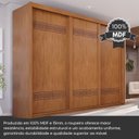 Ver imagem 6 de Guarda -Roupa Casal 3 Portas de Correr 6 Gavetas Palissy Frisado MDF Marrom/Rubi