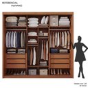 Ver imagem 5 de Guarda -Roupa Casal 3 Portas de Correr 6 Gavetas Palissy Frisado MDF Marrom/Rubi