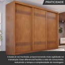 Ver mais imagens de Guarda -Roupa Casal 3 Portas de Correr 6 Gavetas Palissy Frisado MDF Marrom/Rubi