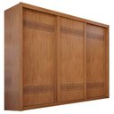 Ver imagem 2 de Guarda -Roupa Casal 3 Portas de Correr 6 Gavetas Palissy Frisado MDF Marrom/Rubi