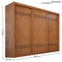 Ver imagem 4 de Guarda -Roupa Casal 3 Portas de Correr 6 Gavetas Palissy Frisado MDF Marrom/Rubi