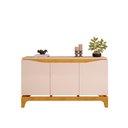 Ver imagem 2 de Buffet com 3 Portas em Mdf e 2 Prateleiras Dj Móveis Joile Cedro Off White