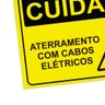 Placa de Sinalização Cuidado Aterramento com Cabos Elétricos - 2