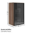 Ver imagem 3 de Armario Aereo 1 Porta Vidro MDF 40 cm Kali 122024 Carvalho Toq Nicioli