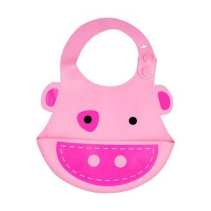 Babador de Silicone Porquinho Rosa Kababy