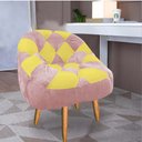 Ver imagem 1 de Poltrona Paloma Escritório Sala Pé Palito Suede Rosa Bebê e Suede Amarelo - Dominic Decor