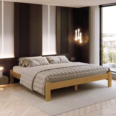 Cama Turca King Size Madeira Reforçada Cor Nogueira Transforme Seu Espaço com Conforto e Elegância