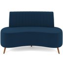 Ver imagem 5 de Sofá Chaise Living 2 Lugares 160cm para Sala Cayman K01 Veludo Azul Marinho