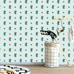 Papel de Parede Adesivo Corujas com fundo Verde Coração 12m - 5