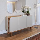 Ver imagem 1 de Buffet para Sala de Jantar 3 Portas Jurerê Off White com Freijó