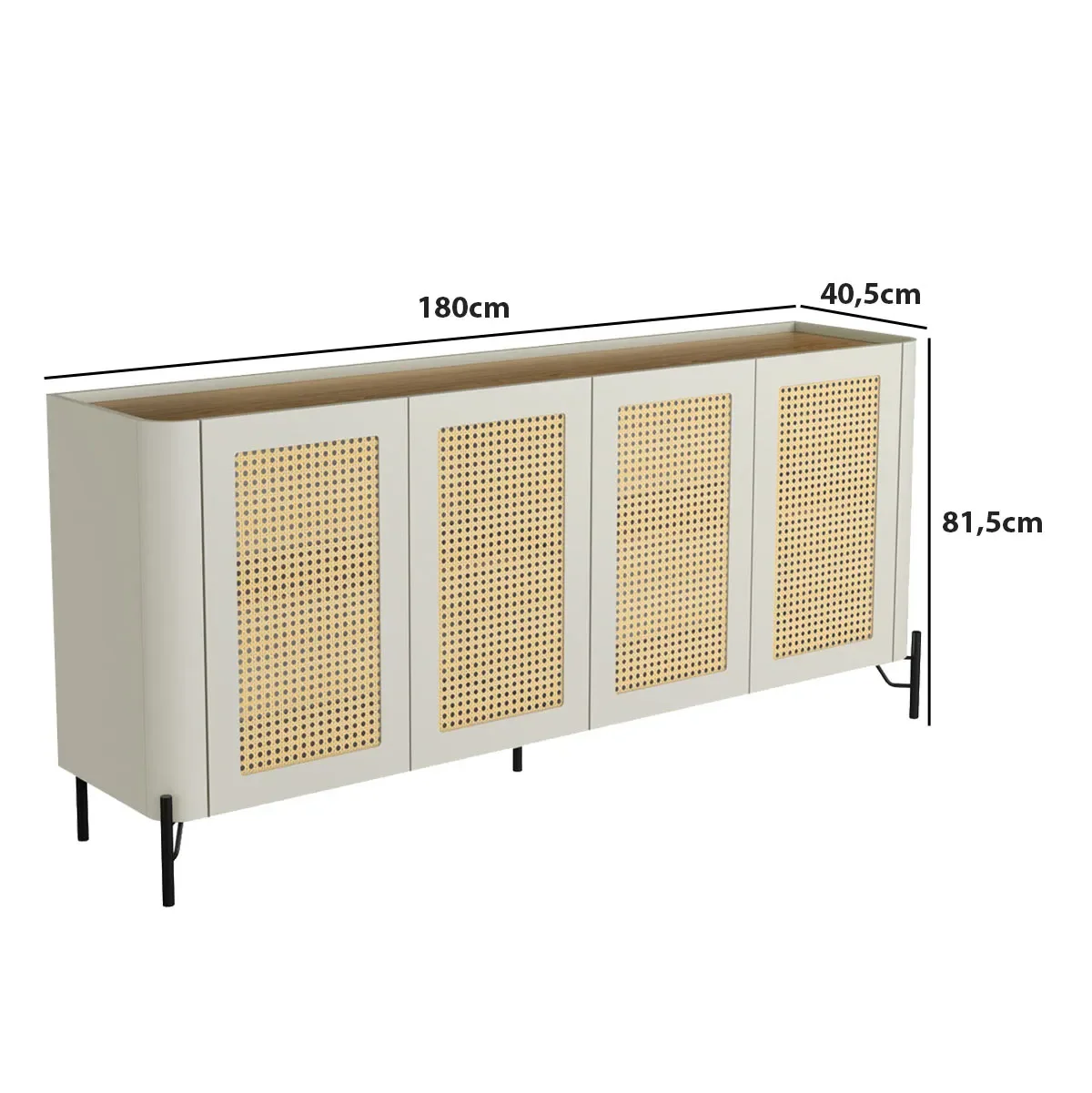 Ver imagem 3 de Buffet MDF com Palha Natural L180 X A81,5cm