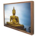 Ver imagem 1 de Quadro Decorativo Caixa Alta com Vidro Buda Meditativo TaColado Moldura Madeira 90 x 60cm