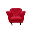 Ver imagem 7 de Kit Namoradeira + 1 Poltrona Decorativa Dália Couro Vermelho Pés Madeira Mz Decor