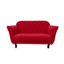 Ver imagem 4 de Kit Namoradeira + 1 Poltrona Decorativa Dália Couro Vermelho Pés Madeira Mz Decor