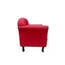 Ver mais imagens de Kit Namoradeira + 1 Poltrona Decorativa Dália Couro Vermelho Pés Madeira Mz Decor