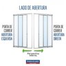 Porta de Correr Alumínio 3 Folhas Alumifort Sasazaki 216 x 200 x 12,5cm - 3