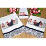 Kit de Cozinha Bordado Patchwork - Galinha Pintadinha Arte & Tear - 1