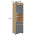 Ver imagem 3 de Paneleiro 2 Portas 1 Gaveta com Nicho para Micro-Ondas Realeza Premium 65cm Titânio - Nesher