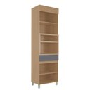 Ver imagem 2 de Paneleiro 2 Portas 1 Gaveta com Nicho para Micro-Ondas Realeza Premium 65cm Titânio - Nesher
