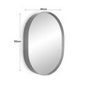 Ver imagem 3 de Espelho Decorativo Oval Para Banheiro Sala Com Moldura Prata 50x40cm