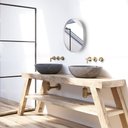 Ver imagem 4 de Espelho Decorativo Oval Para Banheiro Sala Com Moldura Prata 50x40cm