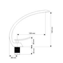 Misturador Monocomando Lavatório Mesa Meia Lua Black Matte – Jiwi - V-10127-417H - 4