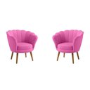Ver imagem 1 de Kit 02 Poltronas Pétala Sala de Estar Escritório Consultório Recepção Suede Rosa - D House
