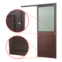 Ver imagem 4 de Porta Correr Susp.Meia Lambril Meia Vidro Dir L.25 Marrom Corten 210x100 Brimak
