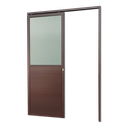 Ver imagem 1 de Porta Correr Susp.Meia Lambril Meia Vidro Dir L.25 Marrom Corten 210x100 Brimak